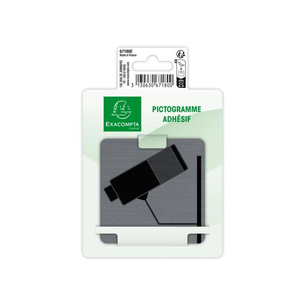 Plaque adhésive - Vidéo surveillance - Caméra - 7,5x7,5cm - Imitation alu - Signalétique