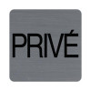 photo-Plaque adhésive - Privé - Espace privé - 7,5x7,5cm - Imitation alu - Signalétique