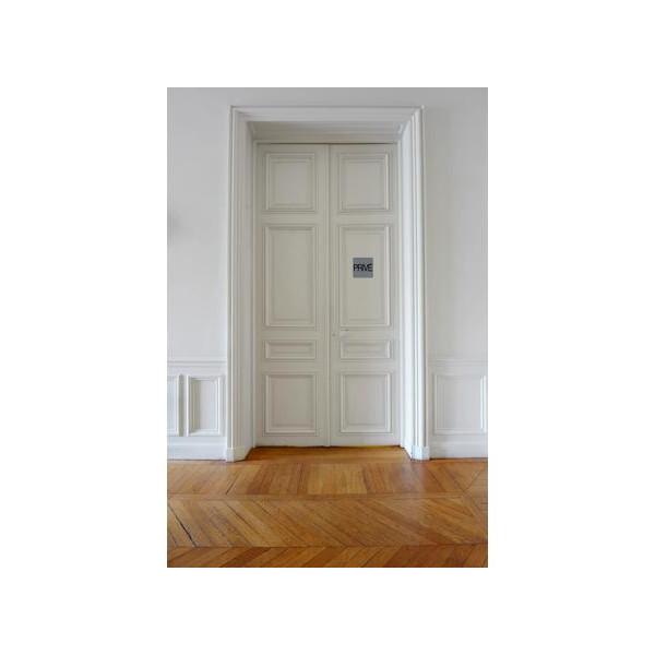 Plaque adhésive - Privé - Espace privé - 7,5x7,5cm - Imitation alu - Signalétique