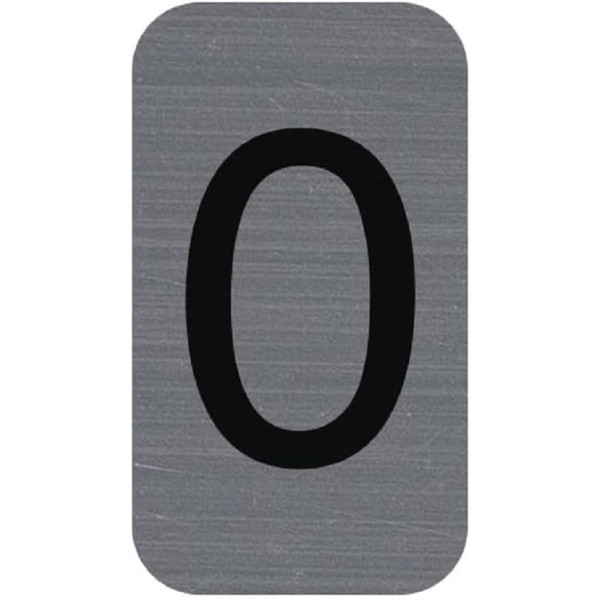 photo-Chiffre adhésif - N°0 - Tous supports - Imitation alu - 2,5x4,4cm - Signalétique