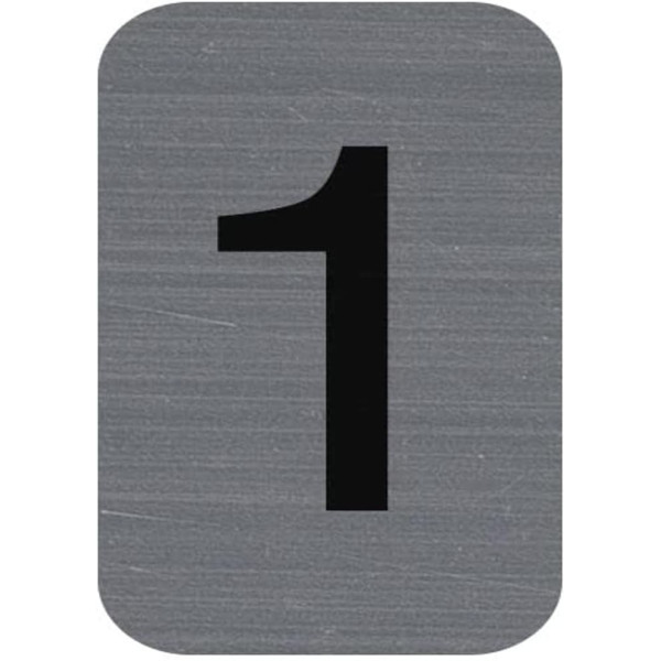 photo-Chiffre adhésif - N°1 - Tous supports - Imitation alu - 2,5x4,4cm - Signalétique