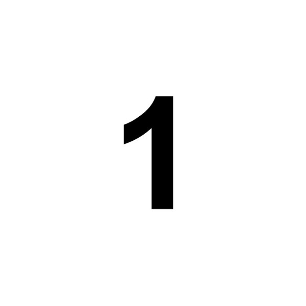 Chiffre adhésif - N°1 - Tous supports - Imitation alu - 2,5x4,4cm - Signalétique