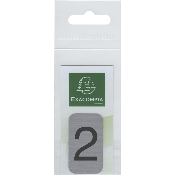 Chiffre adhésif - N°2 - Tous supports - Imitation alu - 2,5x4,4cm - Signalétique