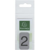 Chiffre adhésif - N°2 - Tous supports - Imitation alu - 2,5x4,4cm - Signalétique
