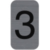 photo-Chiffre adhésif - N°3 - Tous supports - Imitation alu - 2,5x4,4cm - Signalétique