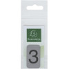 Chiffre adhésif - N°3 - Tous supports - Imitation alu - 2,5x4,4cm - Signalétique