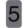 photo-Chiffre adhésif - N°5 - Tous supports - Imitation alu - 2,5x4,4cm - Signalétique