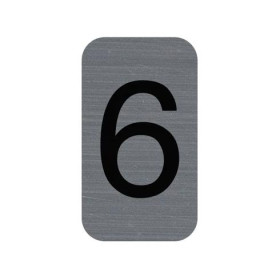 photo-Chiffre adhésif - N°6 - Tous supports - Imitation alu - 2,5x4,4cm - Signalétique