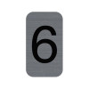 photo-Chiffre adhésif - N°6 - Tous supports - Imitation alu - 2,5x4,4cm - Signalétique