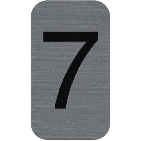 photo-Chiffre adhésif - N°7 - Tous supports - Imitation alu - 2,5x4,4cm - Signalétique
