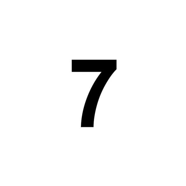Chiffre adhésif - N°7 - Tous supports - Imitation alu - 2,5x4,4cm - Signalétique