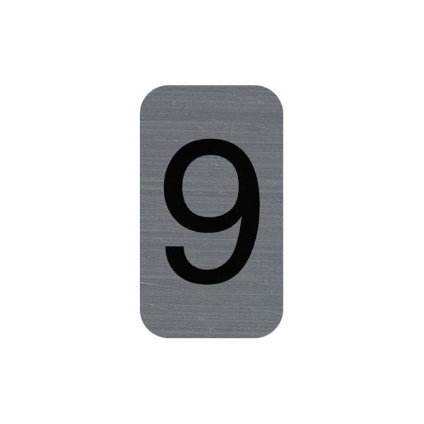 phoot-Chiffre adhésif - N°9 - Tous supports - Imitation alu - 2,5x4,4cm - Signalétique