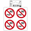 photo-Signalétique adhésive - No pub - 10x10cm - 4 pictogramme par planche - PVC