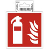 photo-Signalétique adhésive - Extincteur - Incendie - 10x10cm - Rouge/Blanc - PVC