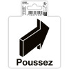 photo-Signalétique adhésive - Poussez avec pictogramme flèche - 10x10cm - PVC