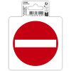 photo-Signalétique adhésive - Entrée interdite - Sens interdit - 10x10cm - Blanc/rouge - PVC