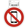 photo-Panneau adhésif - Téléphone interdit - Rond - 10cm - Blanc/rouge - PVC - Signalétique