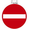 photo-Panneau adhésif - Sens interdit - Rond - 20cm - Blanc/rouge - PVC - Signalétique