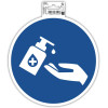 photo-Panneau adhésif - Gel main obligatoire - Rond - 20cm - Bleu/blanc - PVC - Signalétique