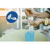 Panneau adhésif - Gel main obligatoire - Rond - 20cm - Bleu/blanc - PVC - Signalétique