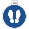 photo-Panneau adhésif - Arrêt obligatoire - Rond - 20cm - Bleu/blanc - PVC - Signalétique