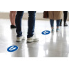 Panneau adhésif - Arrêt obligatoire - Rond - 20cm - Bleu/blanc - PVC - Signalétique