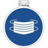 photo-Panneau adhésif - Port du masque obligatoire - Rond - 20cm - Bleu/blanc - PVC - Signalétique