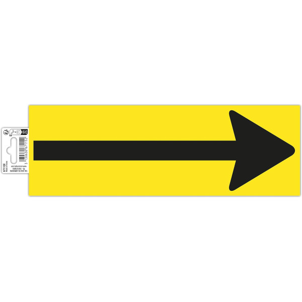 photo-Panneau adhésif - Marquage au sol - Flèche - Jaune/Noir - PVC - Signalétique