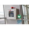 Panneau adhésif - Défibrillateur - 20x20cm - Blanc/Vert - PVC - Signalétique