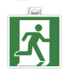 photo-Panneau adhésif - Evacuation à droite - 20x20cm - Vert/blanc - PVC - Signalétique