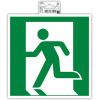 photo-Panneau adhésif - Evacuation à gauche - 20x20cm - Vert/blanc - PVC - Signalétique