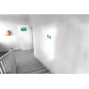 Panneau adhésif - Evacuation à gauche - 20x20cm - Vert/blanc - PVC - Signalétique