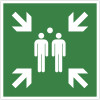photo-Panneau - Point rassemblement - 30x30cm - Vert/blanc - PVC - Signalétique