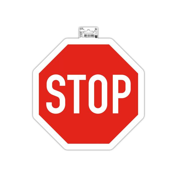 photo-Panneau adhésif - STOP - 30x30cm - Rouge/Blanc - PVC - Signalétique