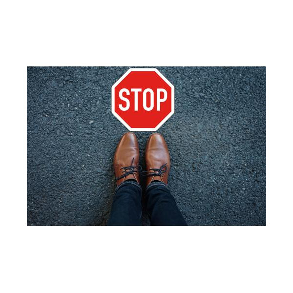 Panneau adhésif - STOP - 30x30cm - Rouge/Blanc - PVC - Signalétique