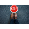 Panneau adhésif - STOP - 30x30cm - Rouge/Blanc - PVC - Signalétique