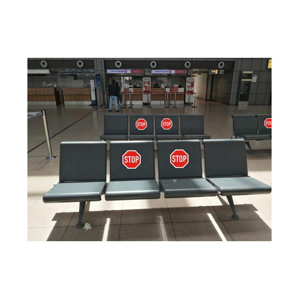Panneau adhésif - STOP - 30x30cm - Rouge/Blanc - PVC - Signalétique