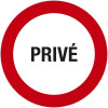 photo-Panneau - Privé - 30cm diamètre - Rouge/blanc - PVC - Signalétique