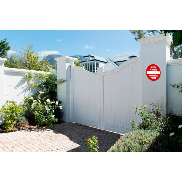 Panneau - Accès interdit - Propriété privée - 30cm diamètre - Rouge/blanc - PVC - Signalétique