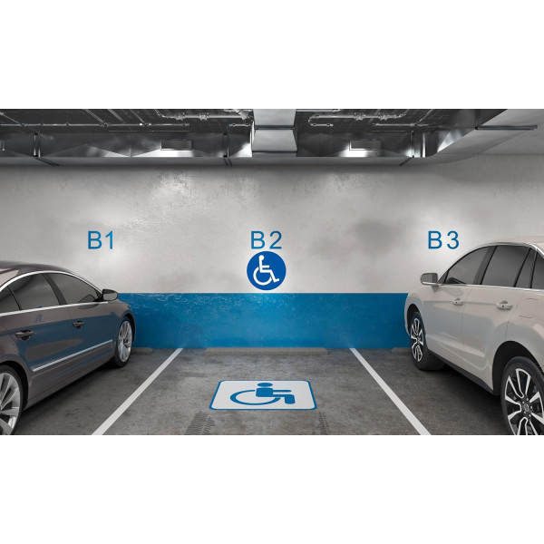 Panneau - Place réservé handicapé - 30cm diamètre - Bleu/blanc - PVC - Signalétique