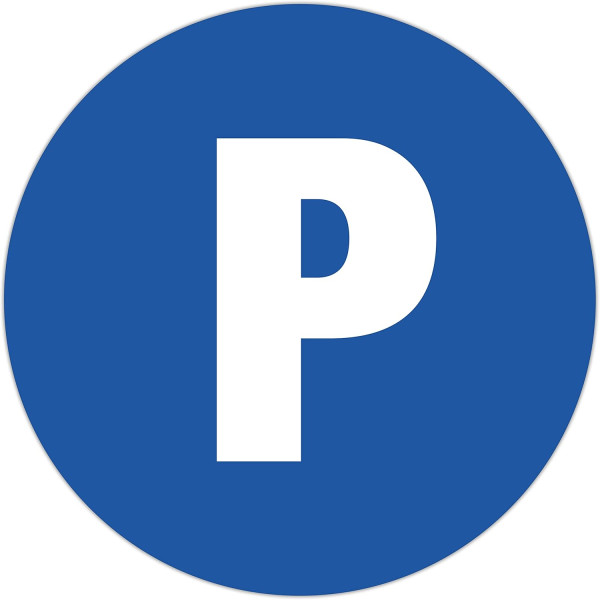 photo-Panneau - Parking privé - 30cm diamètre - Bleu/blanc - PVC - Signalétique