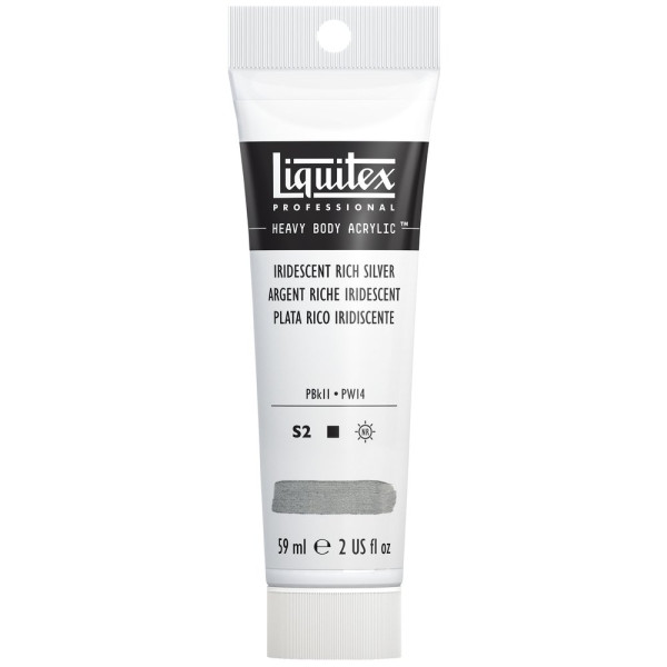 photo-Peinture acrylique - Argent riche iridescent - 239 - Liquitex - Heavy Body - Tube 59ml