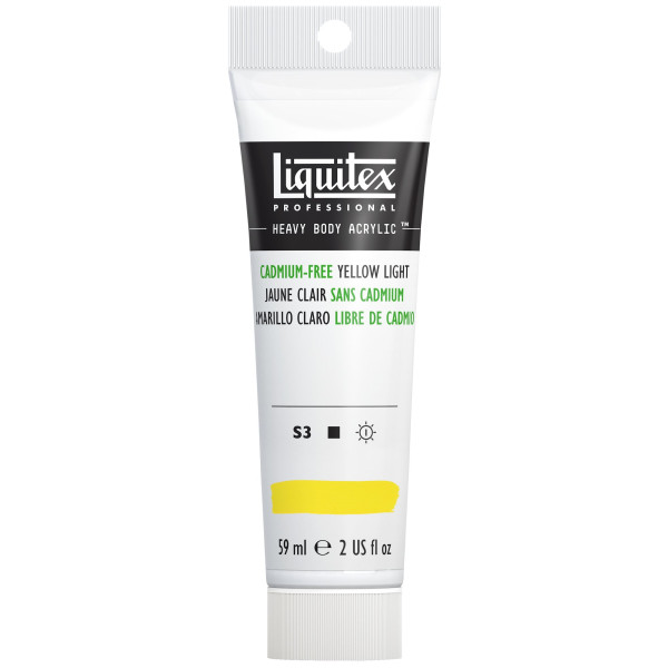 photo-Peinture acrylique - Jaune clair sans cadmium - 889 - Liquitex - Heavy Body - Tube 59ml