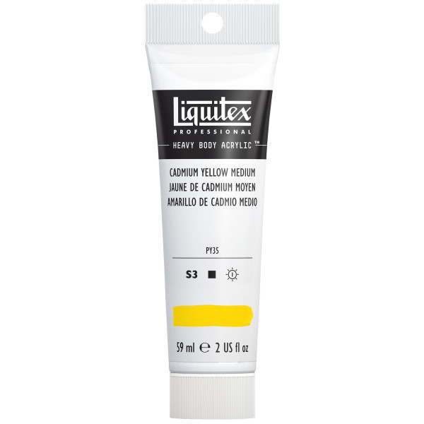 photo-Peinture acrylique - Jaune cadmium moyen - 161 - Liquitex - Heavy Body - Tube 59ml
