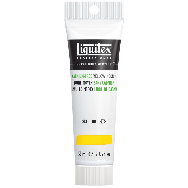 photo-Peinture acrylique - Jaune moyen sans cadmium - 890 - Liquitex - Heavy Body - Tube 59ml
