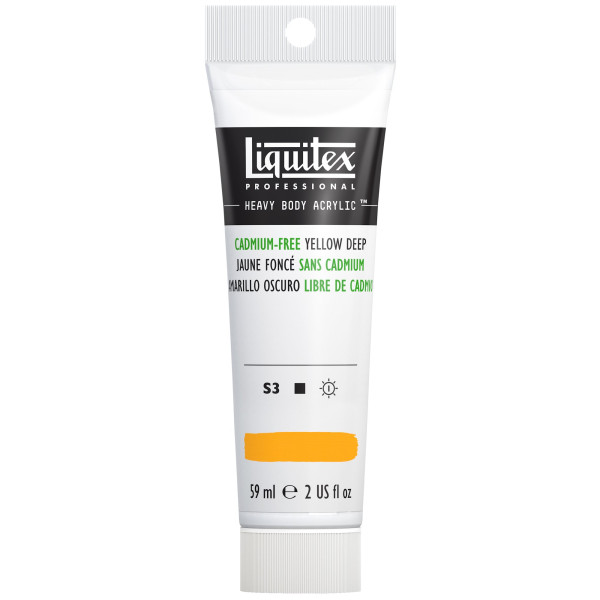 photo-Peinture acrylique - Jaune foncé sans cadmium - 891 - Liquitex - Heavy Body - Tube 59ml