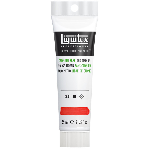 Peinture acrylique - Rouge moyen sans cadmium - 894 - Liquitex - Heavy Body - Tube 59ml