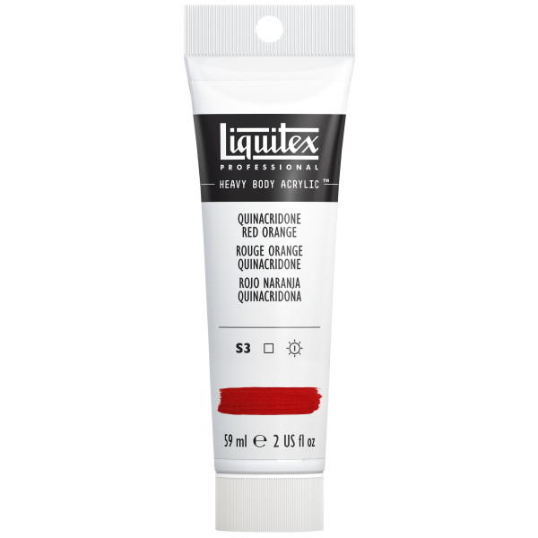photo-Peinture acrylique - Rouge orange quinacridone - 109 - Liquitex - Heavy Body - Tube 59ml