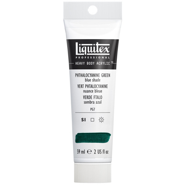 photo-Peinture acrylique - Vert phtalo nuance bleue - 317 - Liquitex - Heavy Body - Tube 59ml