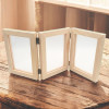 Cadre - Bois - 3 volets - Double face - A décorer et personnaliser - 33,5x15x1,5cm